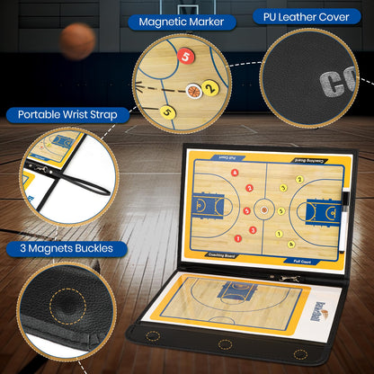 Keweis Basketball Coaching Board Coaches Clipboard Tactical Magnetic Board Kit with Dry Erase, Marker Pen and Zipper Bag (Basketball Board) (Basketball Coaching Board) (Basketball Coaching Board)