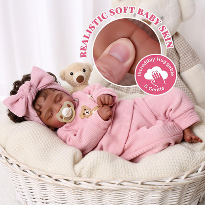 BABESIDE Reborn Baby Dolls Black Girl - 20 Inch Soft Body Realistic Baby Doll Handmade Real Life Baby Dolls with Clothes and Toy Gift for Kids Age 3+