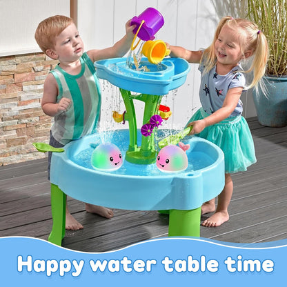 ANGGIKO Baby Girl Bath Toys, Pool Water Table Toy for Babies 1 Year Old Girl Gift, Toddler Bath Toys for Kids Ages 1-3 Light Up Whale Bath Toy Sprinkler Summer Bathtub Fountain Baby Toy 6-12-18 Months
