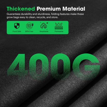 VIVOSUN 8-Grid 55 Gallon Plant Grow Bags, Large Fabric Raised Garden Bed with 400G Thickened Breathable Fabric, Reinforced Handles & 10 Pcs Plant Labels for Flowers, Vegetables, Fruits