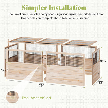 AMERLIFE Raised Garden Bed with Hinged Fencing and Trellis, 18 Inch Deepened Wood Planter Box, 2 PCS Flip-up Front Panel, Easy Assembly, Ideal for Seed Starting and Growing Vegetables & Fruits
