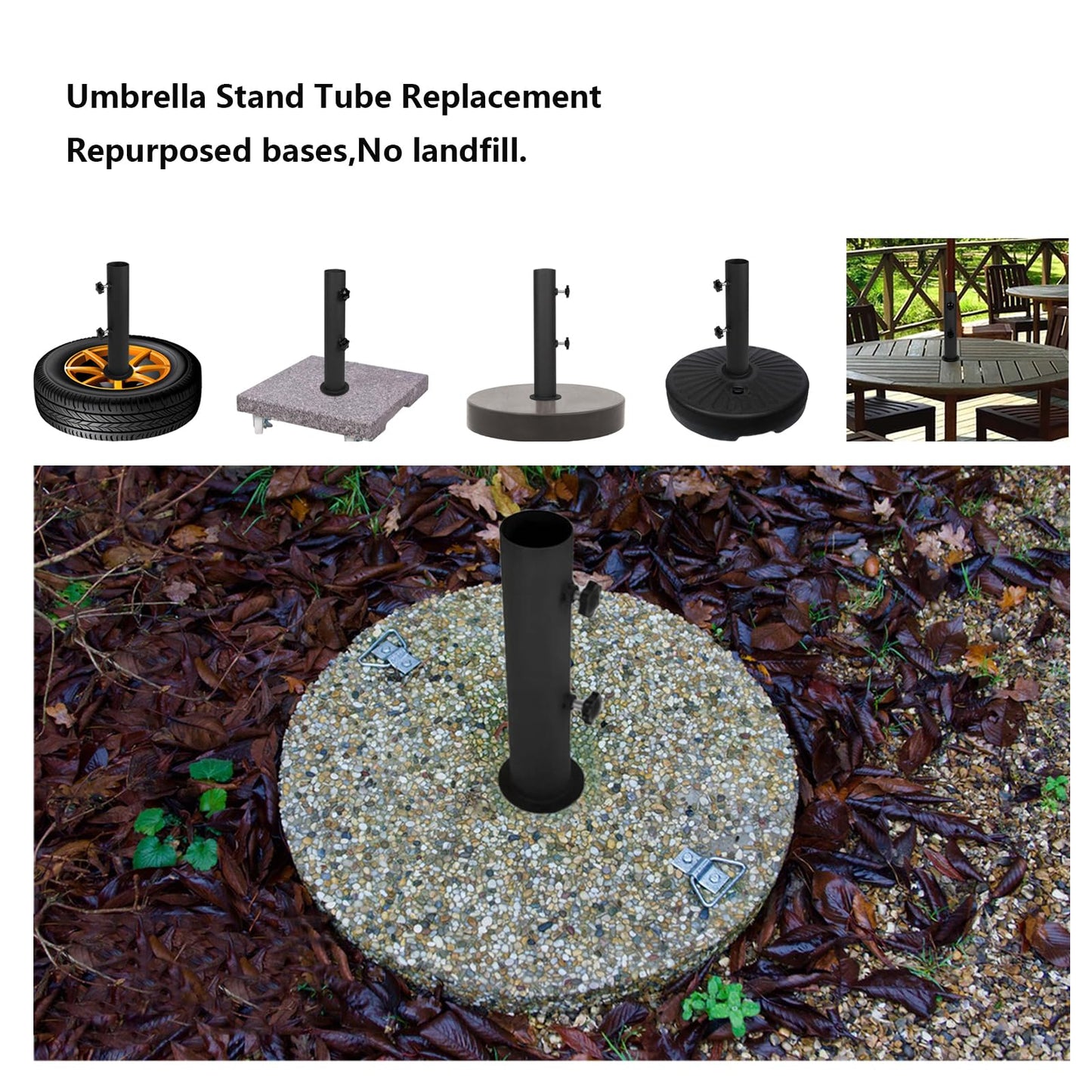 Wdwlbsm Granite Umbrella Stand Tube Heavy Duty Stone Umbrella Base,Table Umbrella Tube Bracket,DIY Umbrella Stand Parts Outdoor,Umbrella Parts Base Holder for Cement and Granite Boards