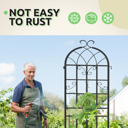 Ultym 2 Pack 71x20in Garden Trellises, Butterfly Black Metal Coated Rustproof Trellis for Climbing Plants Outdoor, Roses, Vegetables, Vines, Cucumbers