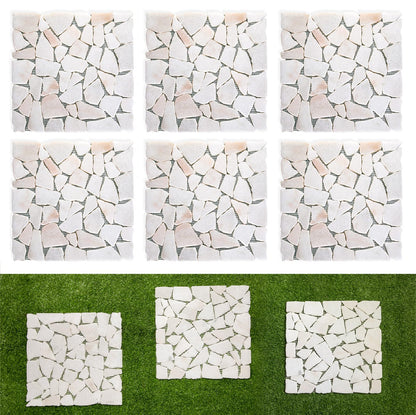 Sasylvia 6 Pcs 12 Inch Stepping Stones Pavers for Outside Walkway, Square Marble Riverstone Decor Pathway Stepping Stones for Patio Backyard Garden Walkway Pathway Outdoor Lawn Yard Decorations