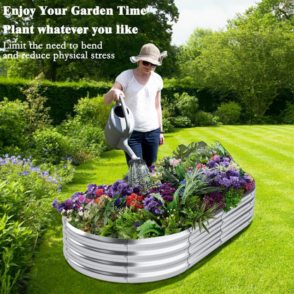 DERYONI Galvanized Raised Garden Bed Kit 2pack,Planter Raised Beds 6x3x1ft for Gardening,Outdoor Metal Garden Bed Planter Box for Flowers,Fruits,Vegega Raised Garden Bed