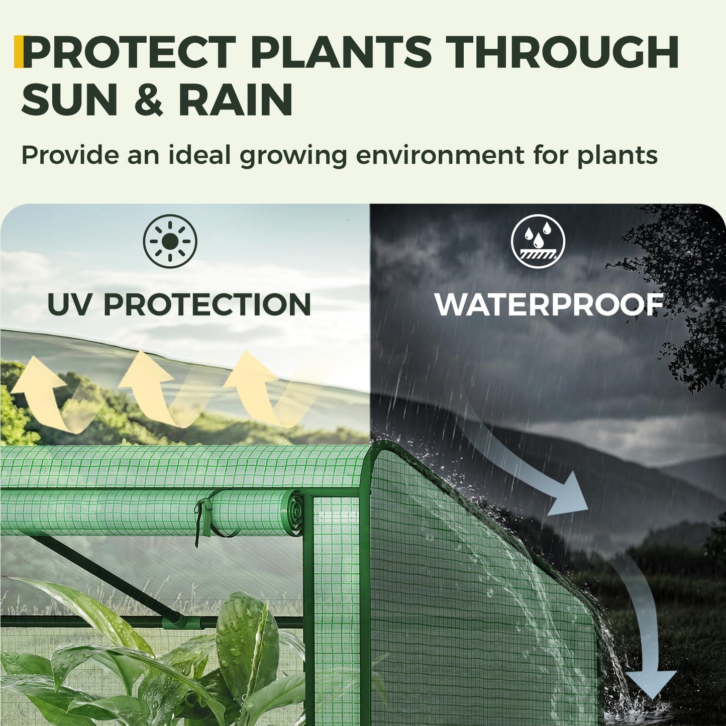 Gentingbro Lean to Greenhouse for Outdoors Portable Walk-in with PE Cover Tall Plastic for Outside with Roll-Up Zippered Door Plants Growing Shed for Backyard 79x31x59