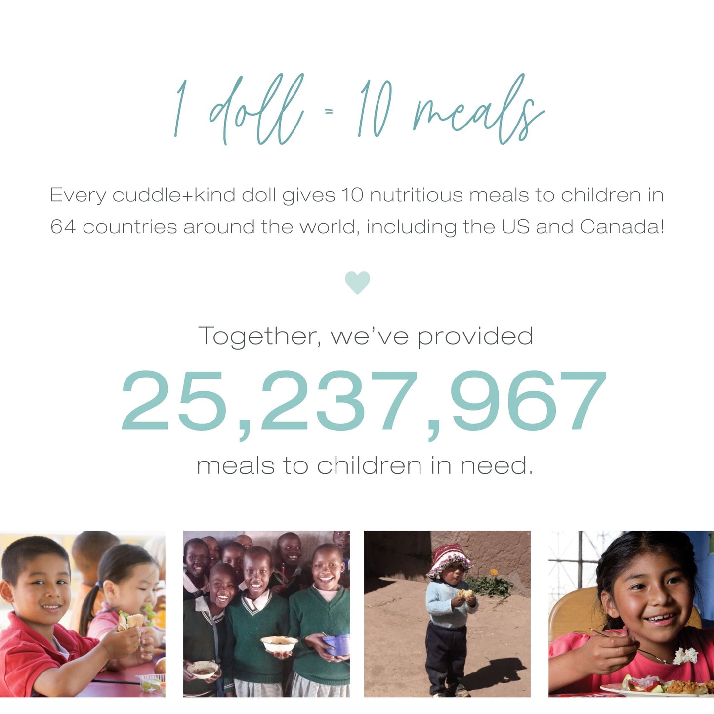 cuddle + kind Lucy The Lamb Regular 20" Hand-Knit Doll – 1 Doll = 10 Meals, Fair Trade, Heirloom Quality, Handcrafted in Peru, 100% Cotton Yarn