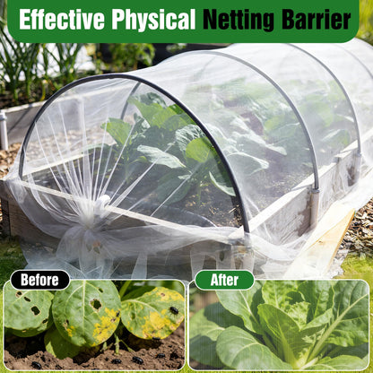 10 X 60FT Garden Mesh Netting Ultra Fine Mesh Netting Pest Barrier for Raised Beds, Mosquito Insect Bug Bird Netting for Blueberry Bushes Strawberry Fruits Vegetables Flowers Plants Cover Protection