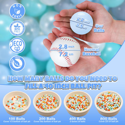 GOGOSO Playpen Balls for GirlsToddlers for Playhouse, Baby Pool, Play Ball Fun Centers, for Babies, Kids, Toddlers 1-3, Phthalate Free BPA Free 100pcs