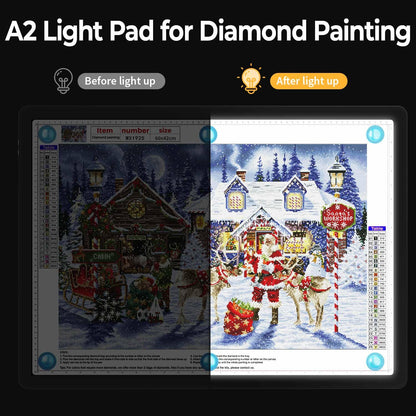 Heanolier Rechargeable A2(25.2" x 18.4") Light pad for Diamond Painting,Magnetic Light Board with Side Buttons,3 Color/6 Level Dimming,Wireless Light Box for Tracing,Light Table for Sketching,Drawing