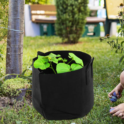 YOSADIER 2pcs 15-Gallon Black Thick Fabric Potato Grow Bags Raised Garden Bed Plant Containers for Outdoor Vegetable and Flower Nursery Gardening