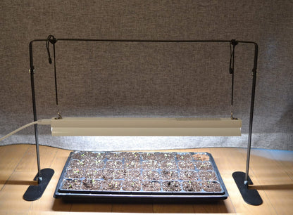 iGrowtek 2ft Grow Light for Seed Starting,LED Grow Lamp for Indoor Plants,Seedling Grow Light with Stand,Seed Starter Light Kit with Natural White Spectrum,Height Adjustable,Iron Frame,Timer Outlet
