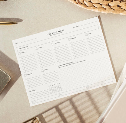 ThreeKin Essential Weekly Planner - 8.5"x11", 52 Tear-Off Sheets, Motivational Design, Goal Setting, Time Management, To-Do Lists, Productivity Organizer, Perfect for Home, Office, Students, Work