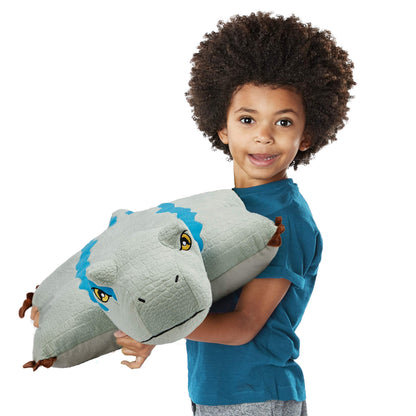 Pillow Pets 16” Blue Velociraptor Stuffed Animal, Jurassic World Dinosaur Plush Toy