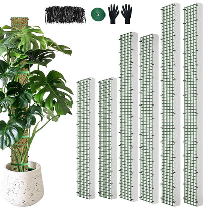 HOLANHING 60"/40"/24" Metal Moss Pole, D Shape Sphagnum Moss Pole, Moss Poles for Climbing Plants, Monstera, Indoor Climbing Plants (2 Each of 60" 40" 24")