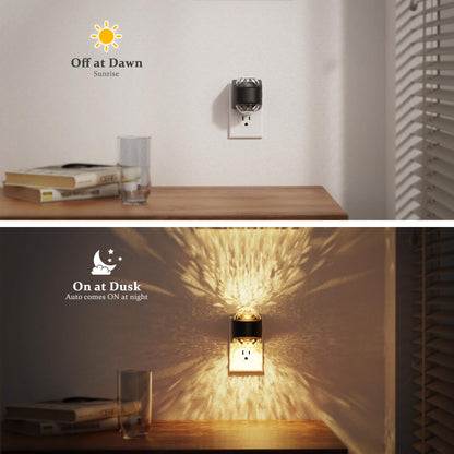 JandCase Night Lights Plug into Wall, Star Projector Night Light with 3000K Soft White, Automatic Galaxy Nightlight Plug in with Light Sensor for Bathroom Hallway Room Decor