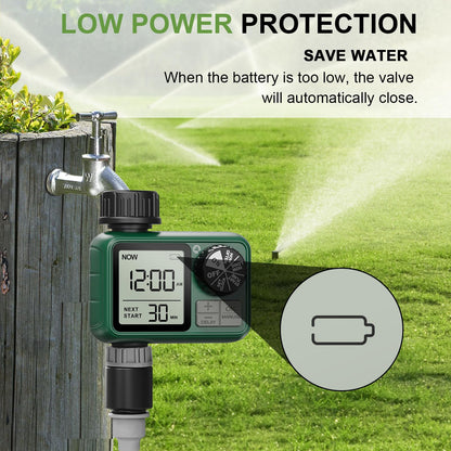 2 Pcs Sprinkler Timers, XinFuturse Water Timer, Programmable Garden Hose Timer with Rain Delay, Manual& Automatic Watering System, Waterproof Irrigation Controller Watering Lawn Evenly& Efficiently