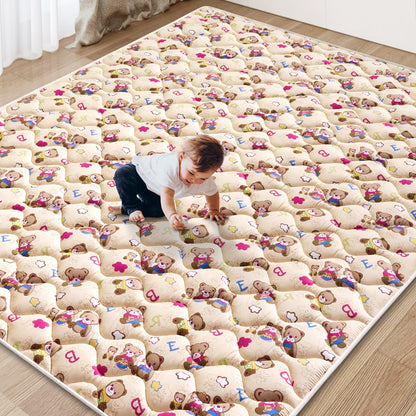 Baby Play Mat - 72" X 48",Premium Thicker Foam One-Piece Machine Washable, Extra Large Anti-Slip Soft Cushioning Foam Playmats for Babies and Toddlers, Foldable Baby Crawling Mat for Playpen