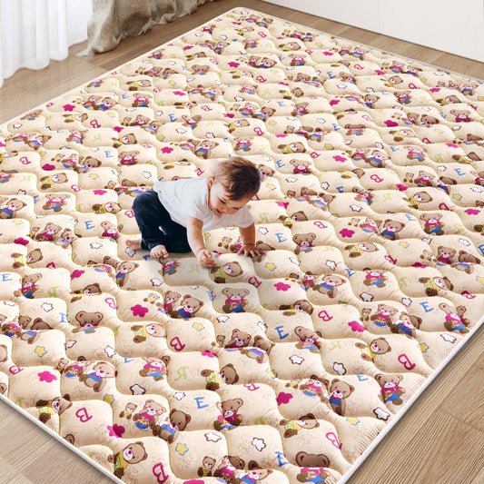 Baby Play Mat - 72" X 48",Premium Thicker Foam One-Piece Machine Washable, Extra Large Anti-Slip Soft Cushioning Foam Playmats for Babies and Toddlers, Foldable Baby Crawling Mat for Playpen