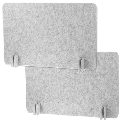 AOZUO 2 Pcs Acoustic Desk Divider Desk Partition, 24" x 18" Freestanding Desk Privacy Panel Lightweight Soundproof Partition with Support Feet for Office Home Use (Silver Gray)
