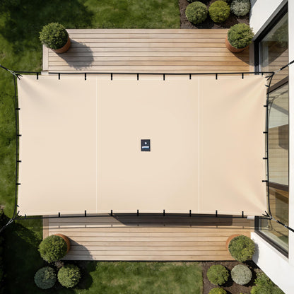 SIHAIAN Sun Shade Sail 10'x13' Waterproof Rectangle Double-Rope Shade Sail 500D Heavy Duty UV Block Sunshade Canopy for Backyards, Patios, Gardens, Outdoor Activities and Facility Beige