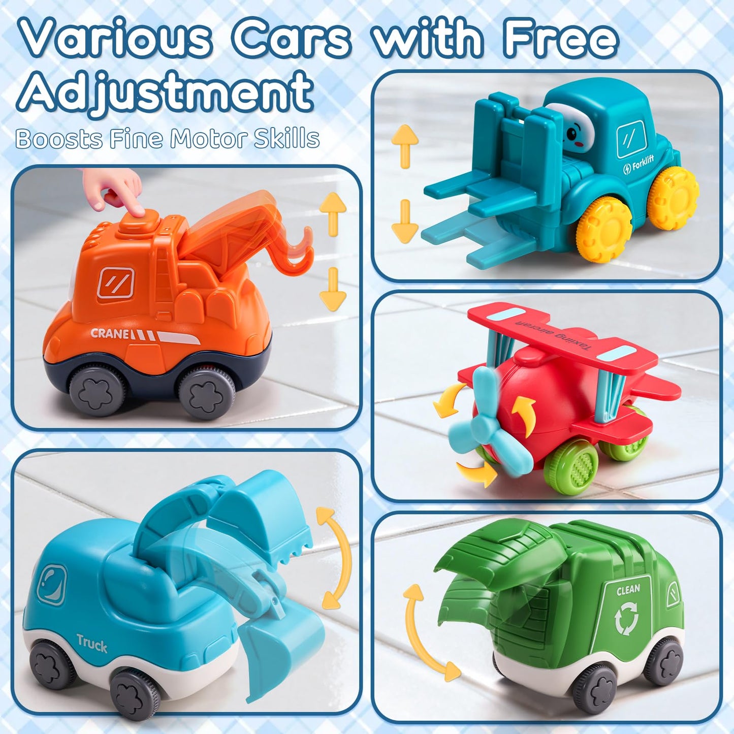 Big Cartoon Truck Car Toys for 1 Year Old Boy with Playmat/Storage Bag|Baby and Toddler Toys 12-18 Months & Age 1-2 with Trailor|1st Birthday Gift for 1 2 Year Old Boy