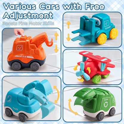 Big Cartoon Truck Car Toys for 1 Year Old Boy with Playmat/Storage Bag|Baby and Toddler Toys 12-18 Months & Age 1-2 with Trailor|1st Birthday Gift for 1 2 Year Old Boy