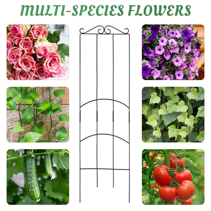 ANCOUUIN 4 Pack 32'' Plant Trellis Indoor - Metal Trellis for Climbing Plants Indoor, Garden Trellis for Climbing Plants Outdoor Houseplants Flowers Vine Ivy, Rectangular Shape, Black