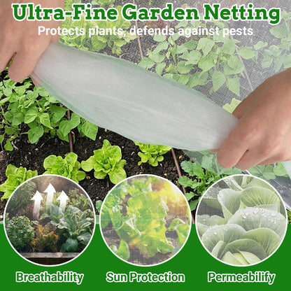 Ultra Fine 4'x10' Garden Netting – No Frame Needed, Easy Install, Pest Barrier & Bird Netting, Plant Cover for Garden, Greenhouse, Patio, Protecting Vegetables, Flowers, Trees