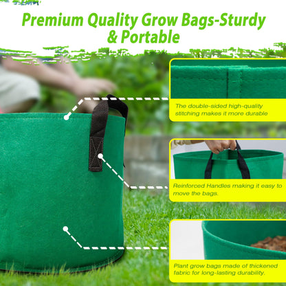 7 Pack 7 Gallon Plant Grow Bags - Mixed 7 Colors with Reinforced Handles & Aeration Design, Ideal for Tomato, Flowers & Fruits