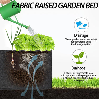 FVOTNW 1-Pack 6 Grids Fabric Grow Bags, 3x2x1ft Thickened 400G Nonwoven Fabric Raised Garden Beds with Handles - Indoor Outdoor Planters for Vegetables, Herbs, Flowers