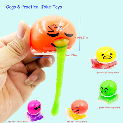 Vomiting Egg Slime Toy - Funny Prank Squeeze Stress Ball Puking Yolk, Novelty Fidget Relief Toy Gag Gift for Kids Adults, Christmas Stocking Stuffers & Birthday Parties