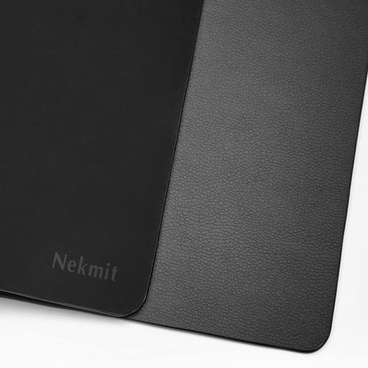 Nekmit Leather Desk Blotter Pad 34 x 17 Inches, Flat, Non-Slip, Waterproof, Black