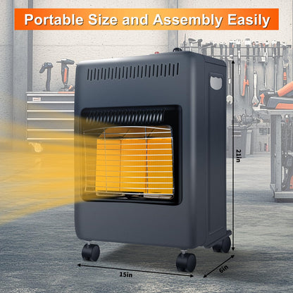 Foldable Propane Patio Heater, Outdoor 18000BTU Gas Radiant Heater, Propane Heaters for Indoor, Outside