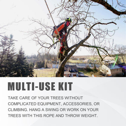SOB Arborist Throw Line Kit with Slick Rope 197FT, Throw Weight, Reflective Storage Bag, Suit for Tree Cutting,Camping, Trimming, Hanging Swing ﻿ (197FT Rope with 8.8Oz Throw Bag)