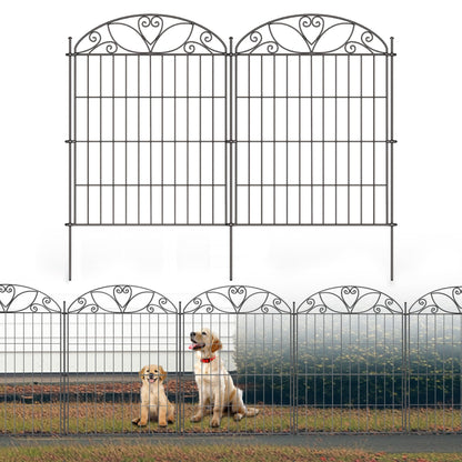 Mars Explo 10 Panels No Dig Decorative Outdoor Garden Fence, 40 in(H) X 23.6 ft(L) Animal Barrier Fencing, Rustproof Portable Fence, Temporary Dog Fence Outdoor for Yard, Outside, Backyard, Patio