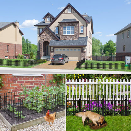 26 Panels No Dig Animal Barrier Fence, 13in(H) x 37ft(L) Garden Edging Border Fencing, Rustproof Metal Stakes Decorative Garden Fence, Dog Digging Defense Fencing Barrier for Outdoor, Yard, Patio