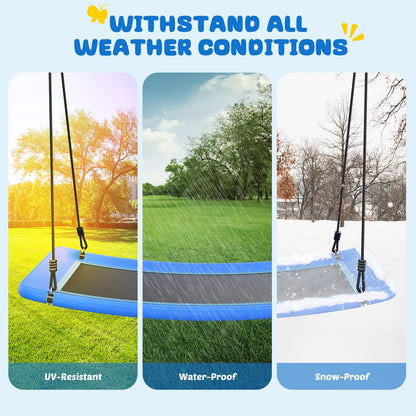 Trekassy 700lb Giant 60" Skycurve Platform Tree Swing for Kids and Adults with 2 Hanging Straps-Blue (Patented)