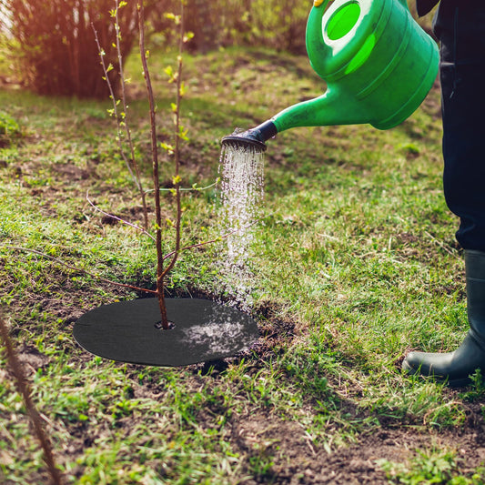 Macarrie 30 Pieces Weed Barrier Mats Non Woven Tree Mulch Ring Thickened Tree Protectors Mat Black Mulch Reusable Rings Landscaping Plant Cover Round Anti Grass Gardening Fabric Cover(16.5 Inch)