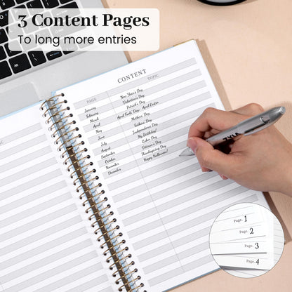 Yoment B5 Spiral Notebook with Folder Pockets - 200 Pages Hardcover College Ruled Journal, Thick 100gsm Paper for Note Taking, Work & Office, Lined Notebook for Women & Men, Blue