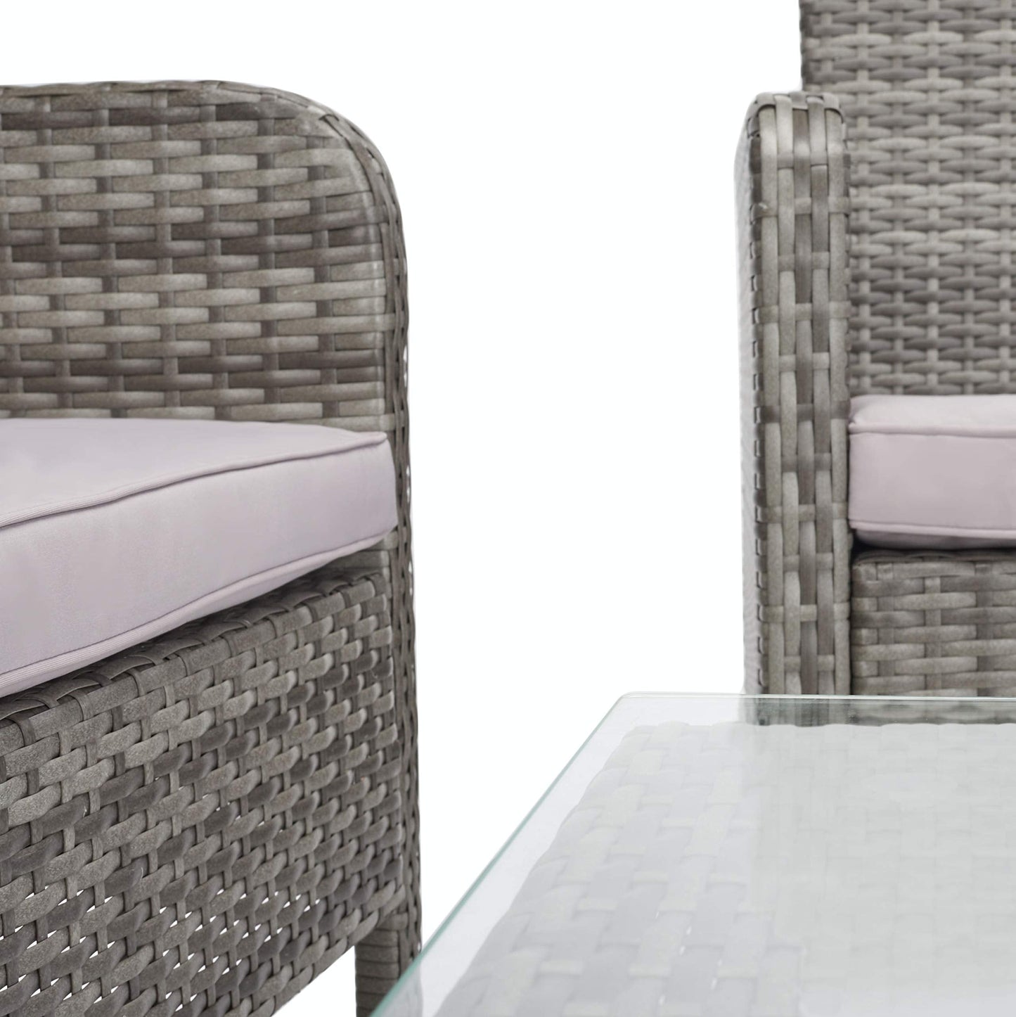SAFAVIEH PAT7505B Collection Aboka Grey 4-Piece Outdoor Living Patio Set
