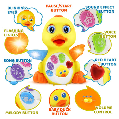 Stone and Clark Easter Dancing Duck w/Lights and Music – Toddler Learning & Crawling Baby Toys – Baby Musical and Light up Toys for 1 Year Old Boy & Girl