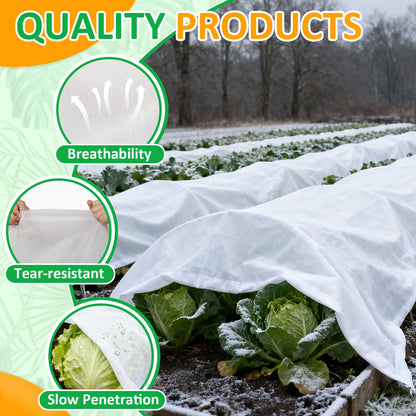 White Plant Covers Freeze Protection, 10 x 30 ft - 1.5 oz/yd² Frost Cloths for Outdoor Plants, Tree Covers Freeze Protection, Winter Garden Blanket, Sun Cover for Plants for Greenhouse, Vegetables
