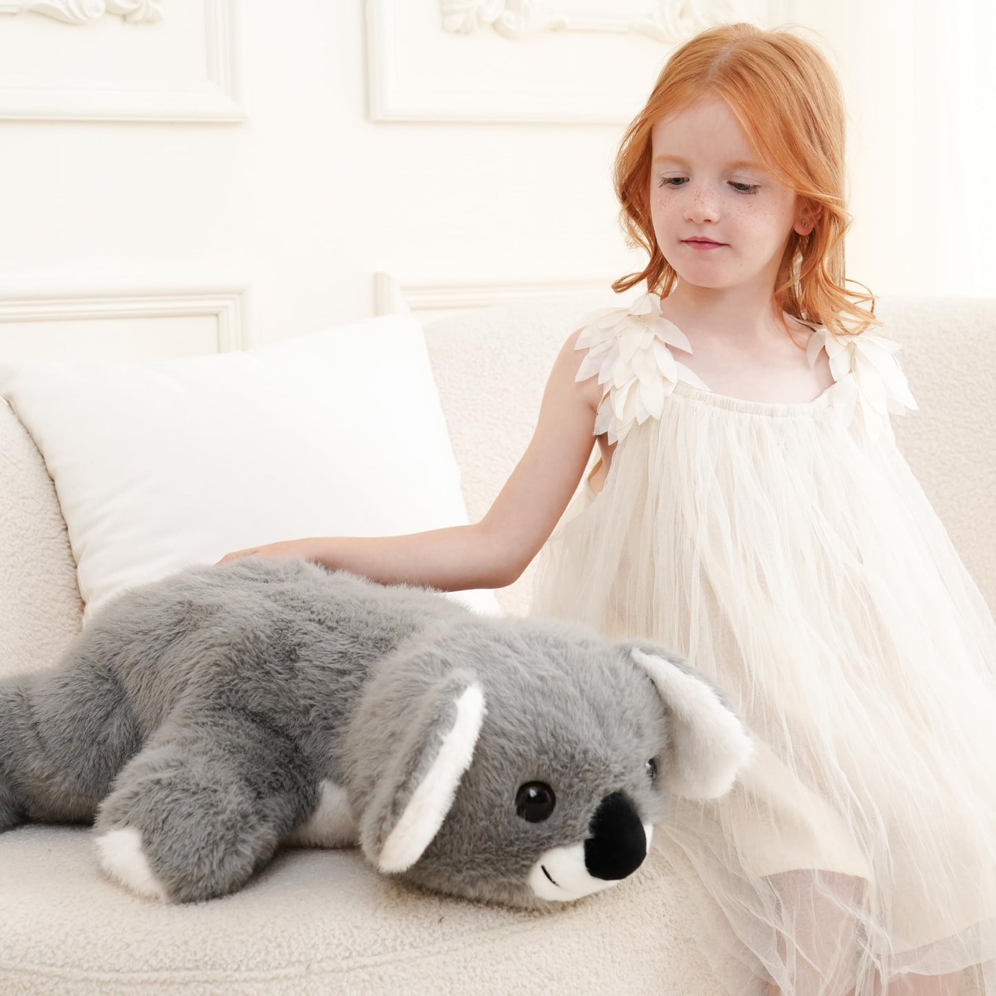 AmyToo Weighted Stuffed Animals, Giant Koala Stuffed Animal, Weighted Koala Plush, Toy Gifts for Kids & Adults, Gray, 4.5 lbs, 25 Inch