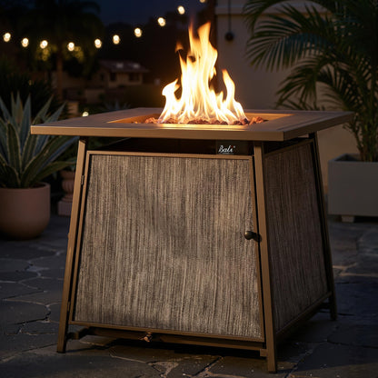BALI OUTDOORS 50,000 BTU Propane Fire Pit Outdoor, 28 inch Propane Fire Pit Table Square, Gas Firepits for Outside Patio, Garden, Backyard