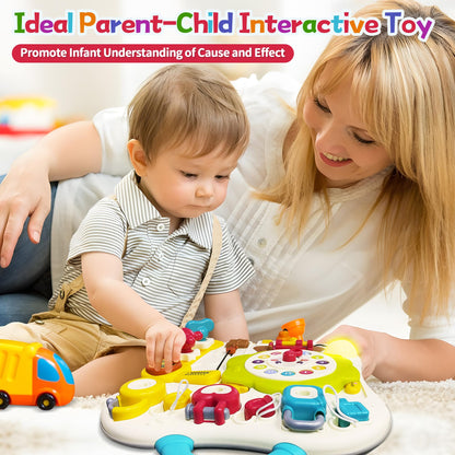 ROHSCE Montessori Busy Board Sensory Toys for Toddlers 1-3, Activity Music & LED Light Up Montessori Toys for 2+ Year Old, Travel Toys for 2 Year Old Boys & Girls, 2025
