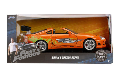 Jada Toys Fast & Furious 1:24 Brian's Toyota Supra Die-cast Car, Toys for Kids and Adults, Orange (97168)