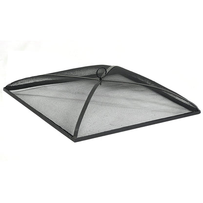 Sunnydaze Heavy-Duty Steel Mesh Fire Pit Spark Screen Cover - Outdoor Fire Pit Screen Cover - Square - Black - 24-Inch