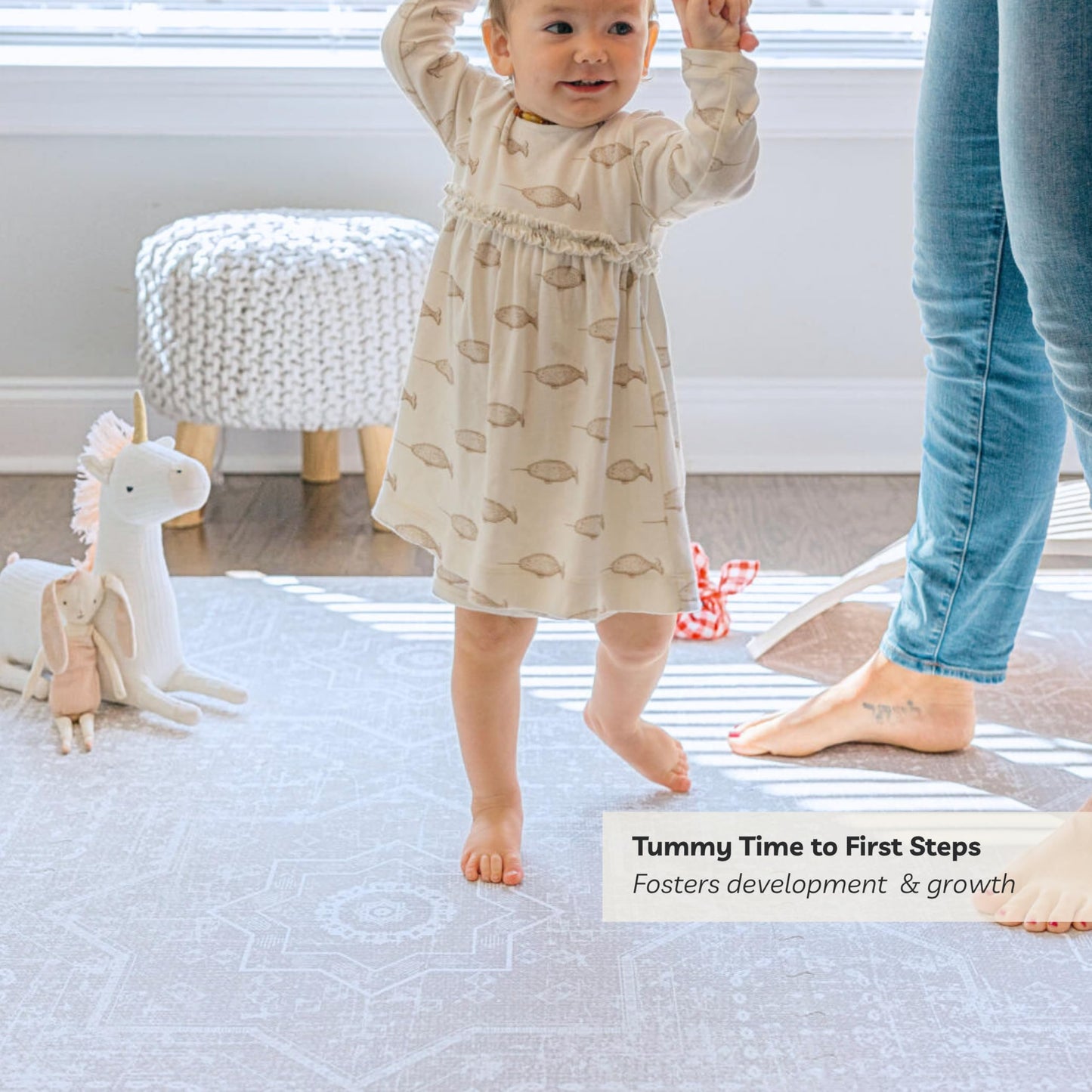 Little Landings Baby Play Mat for Floor - Layla (6x8ft) - Premium EVA Foam Play Mat for Babies & Toddlers (Ages 0-5+) - Non-Toxic Playmat for Tummy Time, Crawling & Playroom - Stylish & Comfortable
