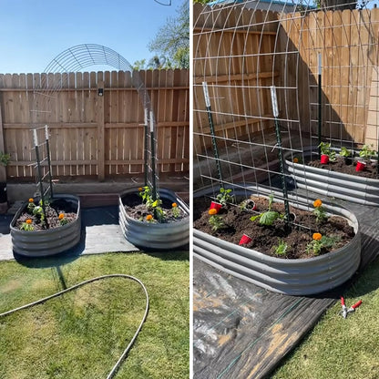 2 Pack 6x3x1ft Raised Garden Bed, 12" Tall Galvanized Metal Raised Beds for Gardening, Rust Resistant Elevated Garden Bed, Planters Box Kit for Outdoor Plants Vegetables Flowers Herbs Tomatoes, Grey